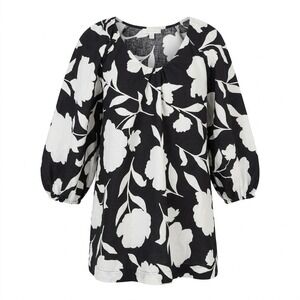 NEW Kate Spade New York x Target 2XS Black White Floral Puff Sleeve Mini Dress‎